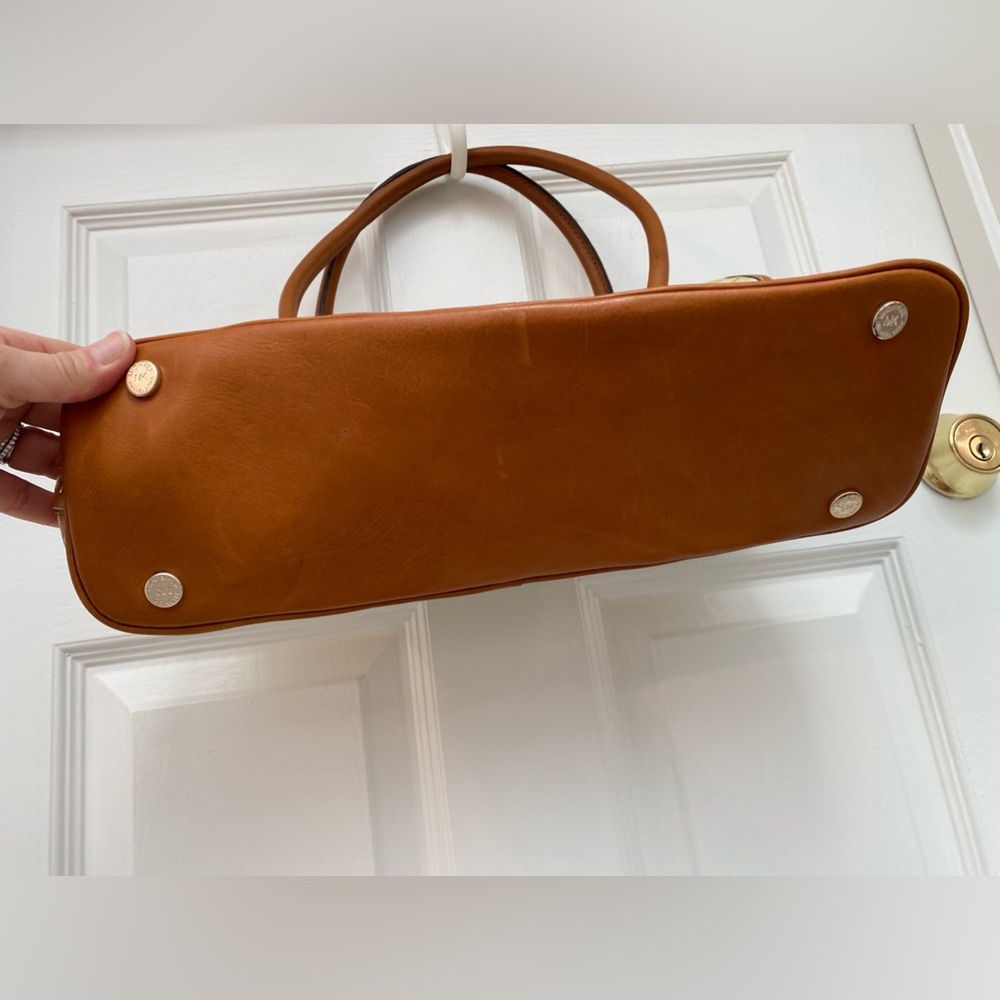 Michael Kors Tropical Leaf Canvas Bag with Leather Trim and Snap Closure - Picture 5 of 15